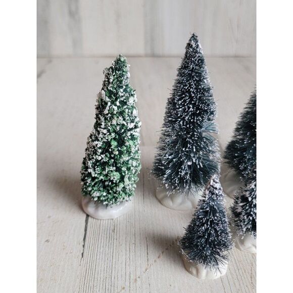 Vintage Lemax pine tree Snow set village accessory xmas - Picture 4 of 6